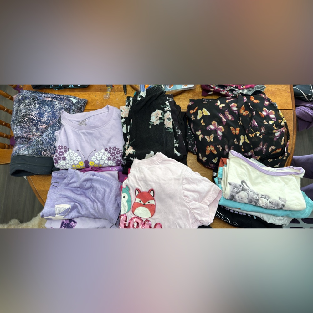 Girls size 14 Lot - Mixed Pajama and Tee Bundle - Brand Unspecified